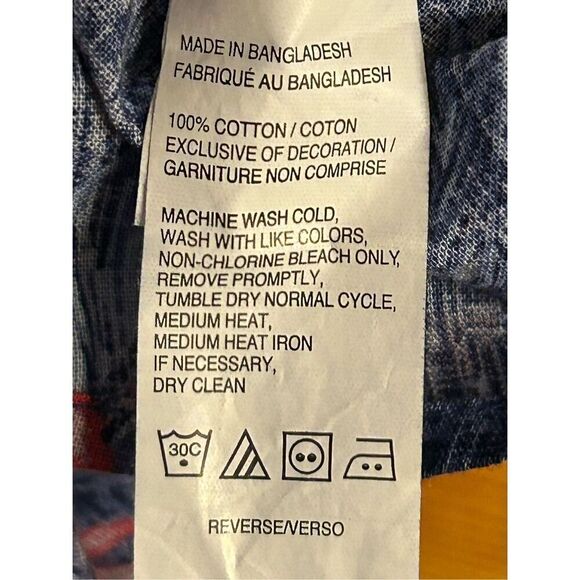 Izod Saltwater Shirt Mens Small Blue Tropical Short Sleeves Button Up NWT (0197) - Picture 5 of 7